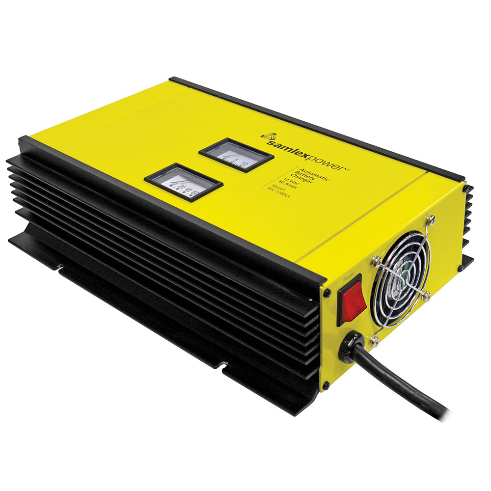 Samlex 80A Battery Charger - 12V - 2-Bank - 3-Stage w/Dip Switch &amp; Lugs - Includes