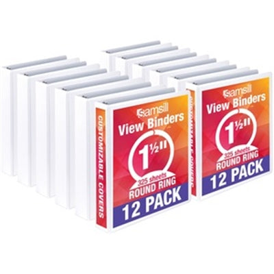 Samsil Econ 1.5" View Binder 12pk White