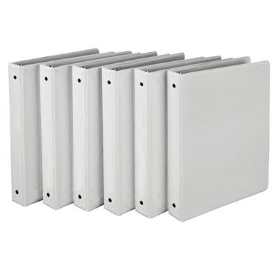 Samsill Value 1 Round Ring View Binder, 1" Ring, White, 6-Pack