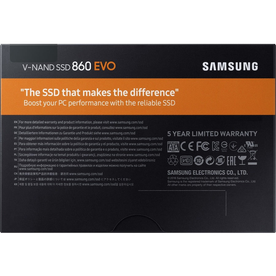 Samsung 860 EVO MZ-76E2T0BW 2 TB Solid State Drive - 2.5 Internal - SATA (SATA/600)"