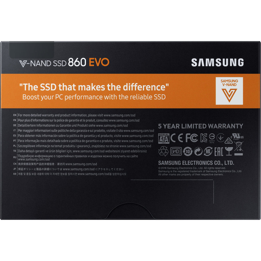 Samsung 860 EVO MZ-76E2T0BW 2 TB Solid State Drive - 2.5 Internal - SATA (SATA/600)"