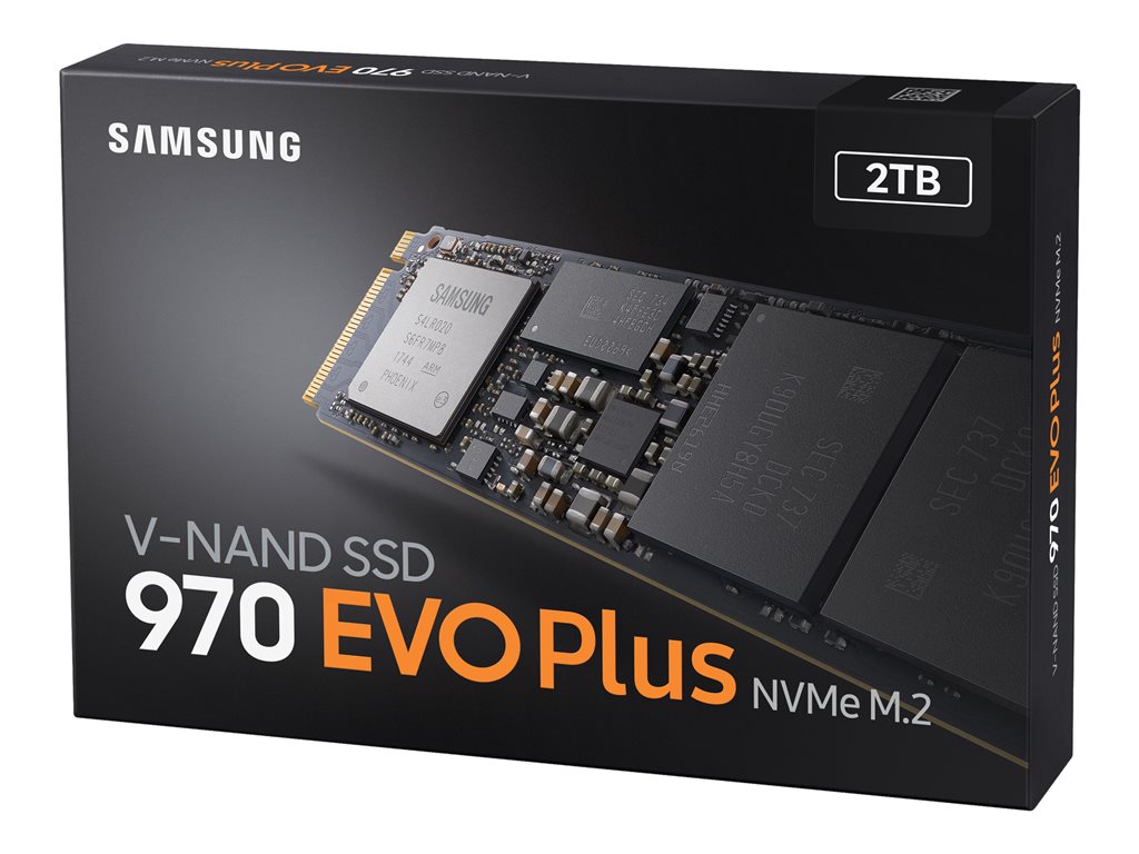Samsung 970 EVO Plus MZ-V7S2T0 - SSD - encrypted - 2 TB - internal - M.2 2280 - PCIe 3.0 x4 (NVMe) - buffer: 2 GB -
