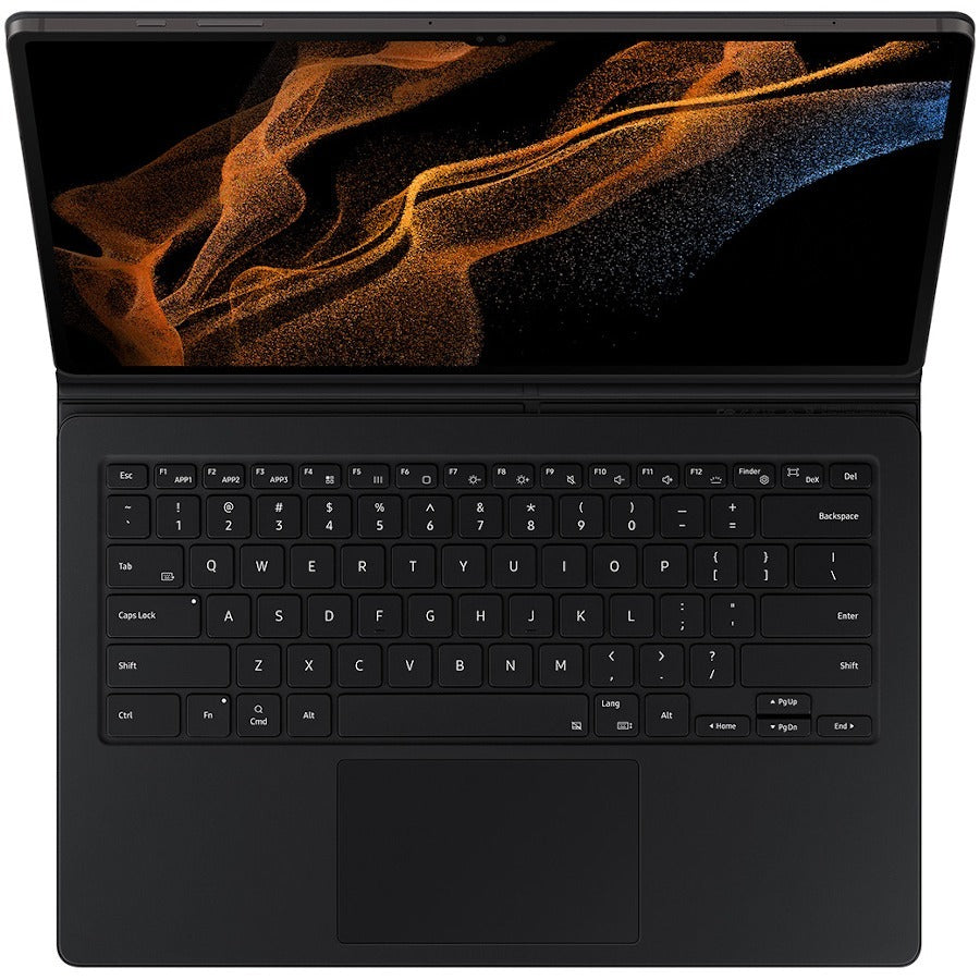 Samsung Book Cover Keyboard/Cover Case (Book Fold) Samsung Galaxy Tab S8 Ultra Tablet - Black EF-DX900UBEGUJ