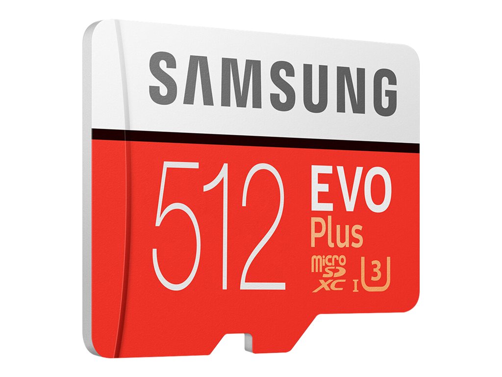 Samsung EVO Plus MB-MC512HA - Flash memory card (microSDXC to SD adapter included) - 512 GB - UHS-I U3 / Class10 -