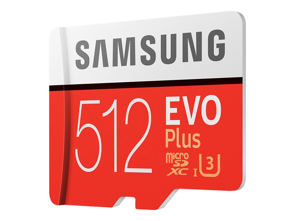 Samsung EVO Plus MB-MC512HA - Flash memory card (microSDXC to SD adapter included) - 512 GB - UHS-I U3 / Class10 -