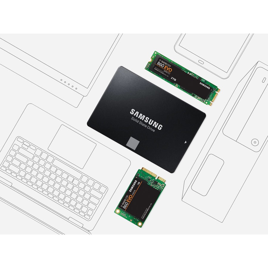 Samsung-IMSourcing 860 EVO 2 TB Solid State Drive - 2.5 Internal - SATA (SATA/600)" MZ-76E2T0B/AM