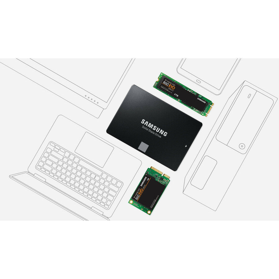 Samsung-IMSourcing 860 EVO 2 TB Solid State Drive - 2.5 Internal - SATA (SATA/600)" MZ-76E2T0B/AM
