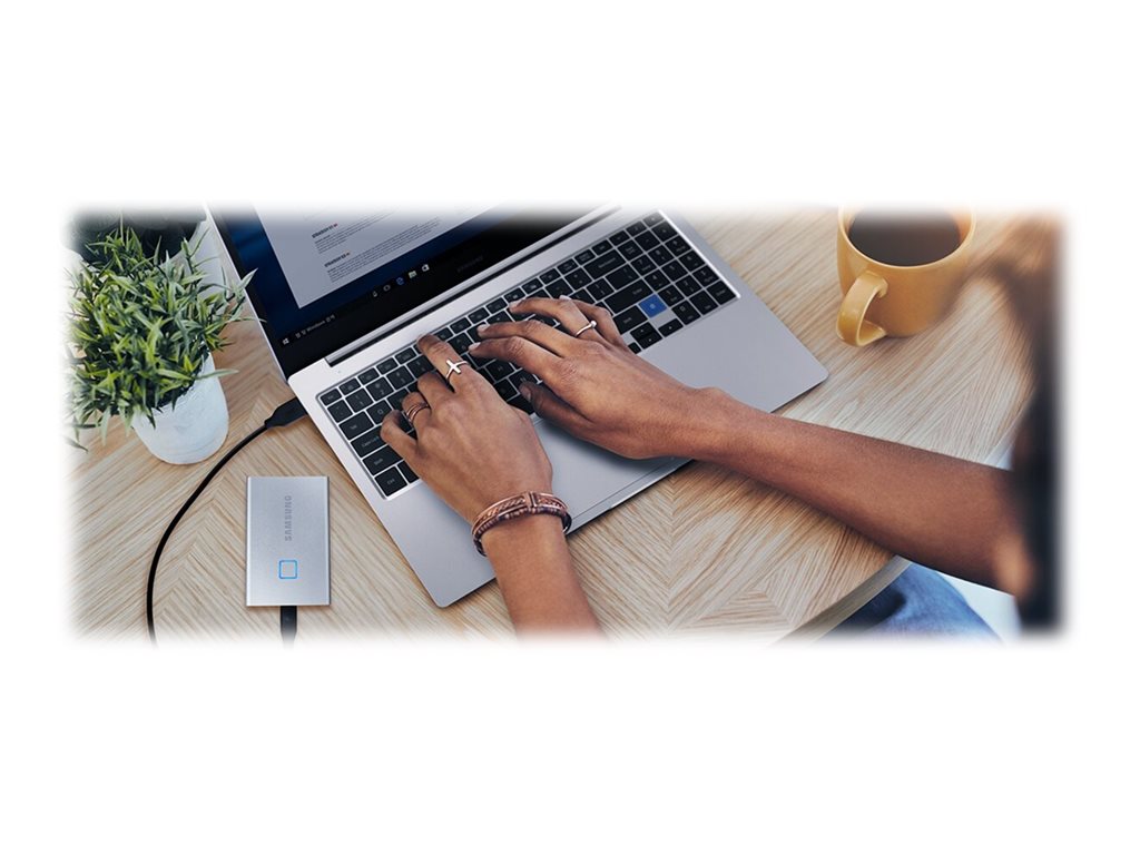 Samsung T7 Touch MU-PC500S - SSD - encrypted - 500 GB - external (portable) - USB 3.2 Gen 2 (USB-C connector) - 256-bit