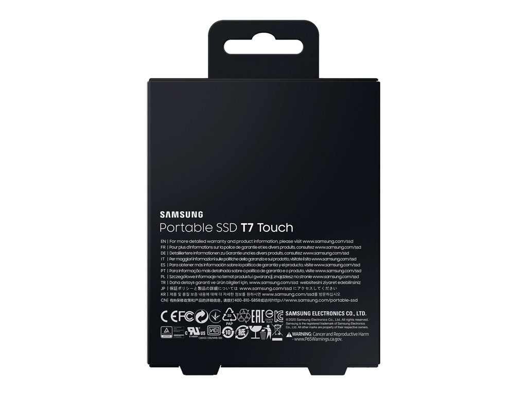 Samsung T7 Touch MU-PC500S - SSD - encrypted - 500 GB - external (portable) - USB 3.2 Gen 2 (USB-C connector) - 256-bit