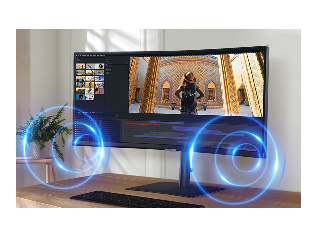 Samsung ViewFinity S6 S34C654UAN - S65UC Series - LED monitor - curved - 34 - 3440 x 1440 UWQHD @ 100 Hz - VA - 350 cd/mï¿½ -