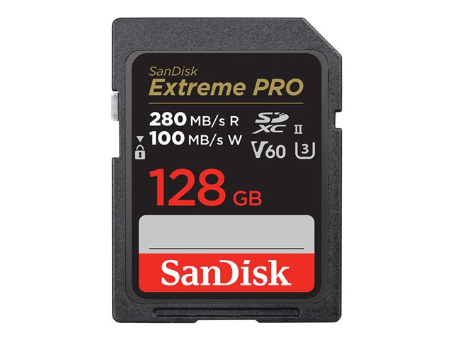 SanDisk Extreme Pro 128GB UHS-II V60 Memory Card for Pros