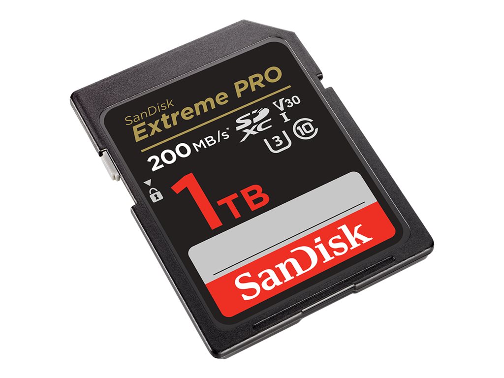 SanDisk Extreme Pro - Flash memory card - 1 TB - Video Class V30 / UHS-I U3 / Class10 - SDXC UHS-I SDSDXXD-1T00-ANCIN