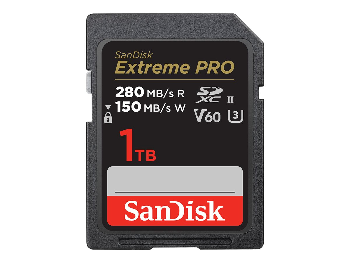 SanDisk Extreme Pro - Flash memory card - 1 TB - Video Class V60 / UHS-II U3 / Class10 - SDXC UHS-II SDSDXEP-1T00-GN4IN
