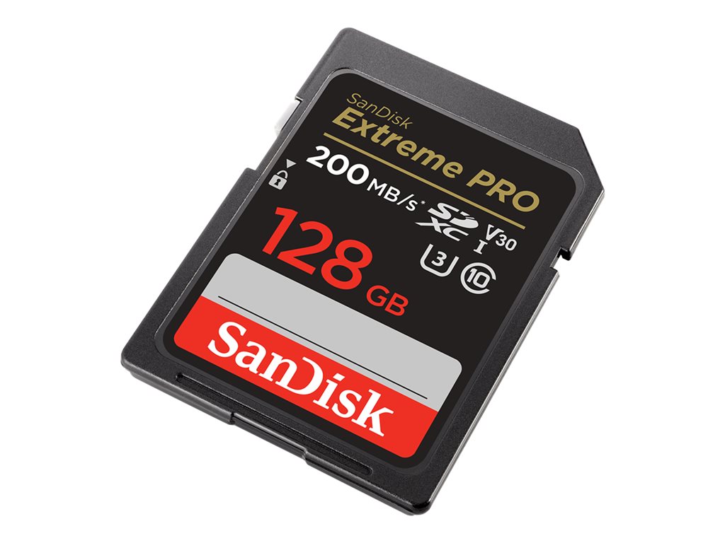 SanDisk Extreme Pro - Flash memory card - 128 GB - Video Class V30 / UHS-I U3 / Class10 - SDXC UHS-I