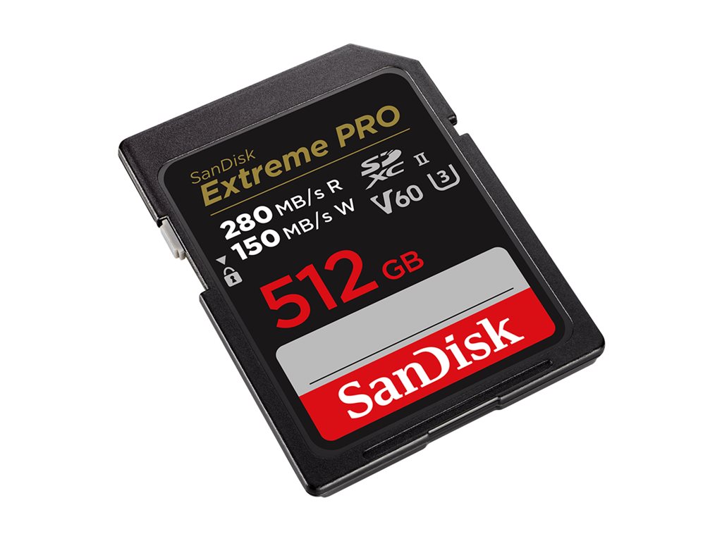 SanDisk Extreme Pro - Flash memory card - 512 GB - Video Class V60 / UHS-II U3 / Class10 - SDXC UHS-II SDSDXEP-512G-GN4IN