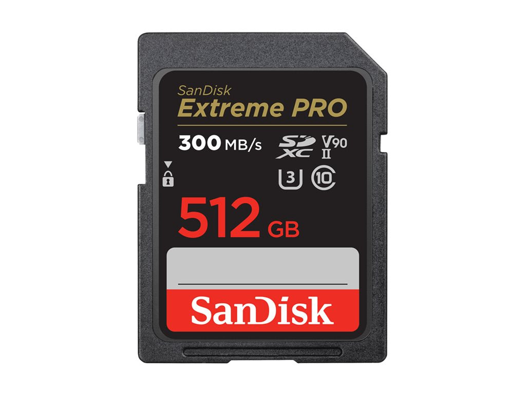 SanDisk Extreme Pro - Flash memory card - 512 GB - Video Class V90 / UHS-II U3 / Class10 - 1733x/2000x - SDXC UHS-II SDSDXDK-512G-GN4IN