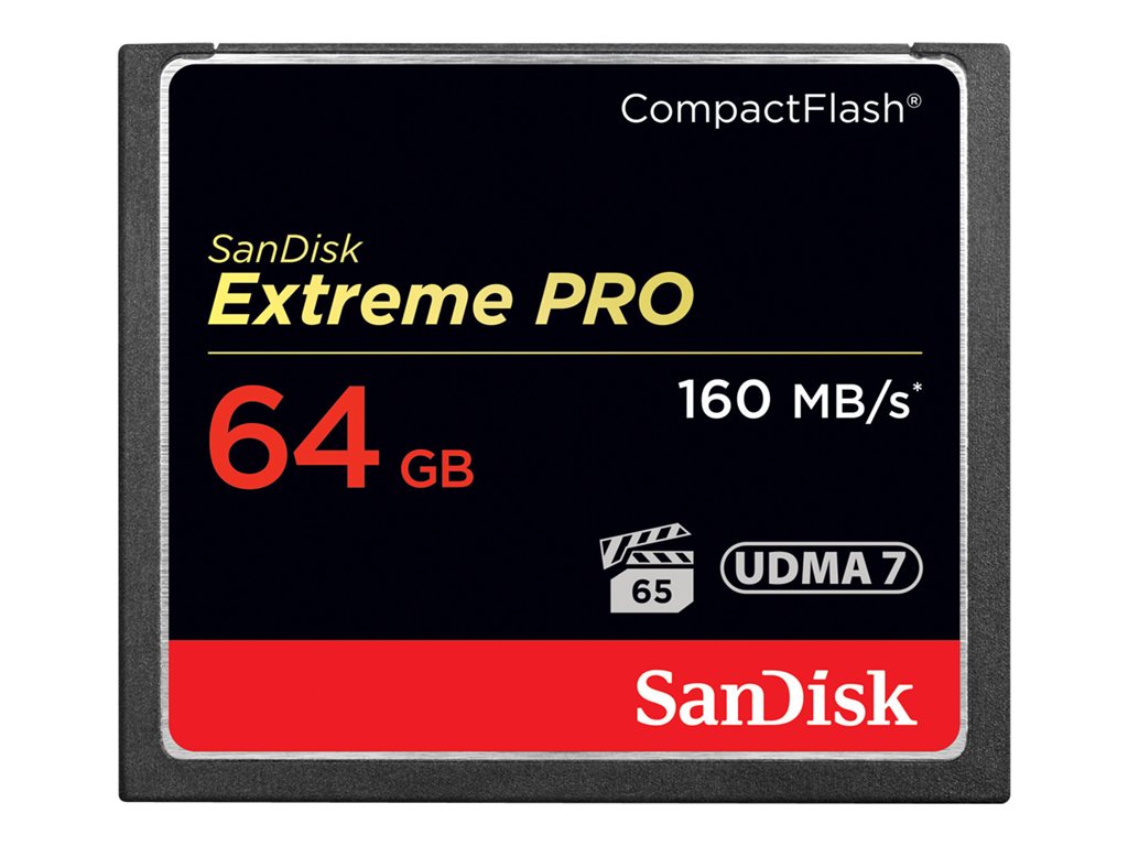 SanDisk Extreme Pro - Flash memory card - 64 GB - 1000x/1067x - CompactFlash SDCFXPS-064G-A46