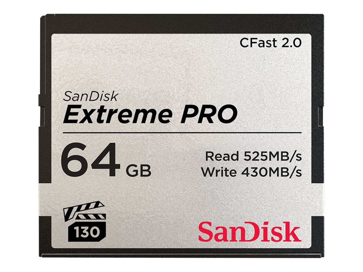 SanDisk Extreme Pro - Flash memory card - 64 GB - 1600x/3500x - CFast 2.0 SDCFSP-064G-A46D