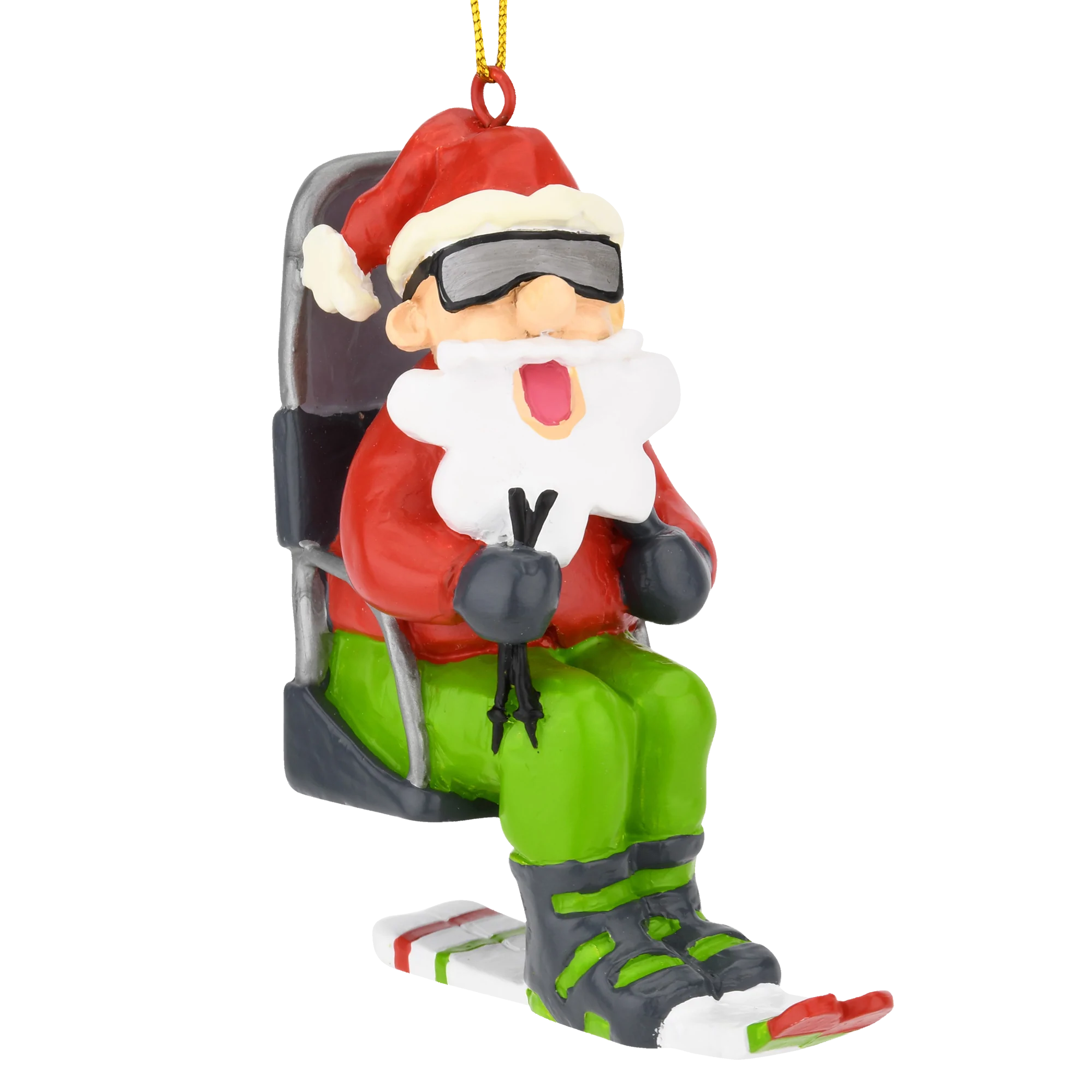 Santa Claus Skiing - Christmas Ornament