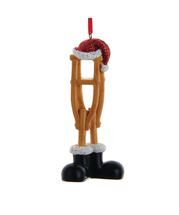 Santa Crutches Ornament