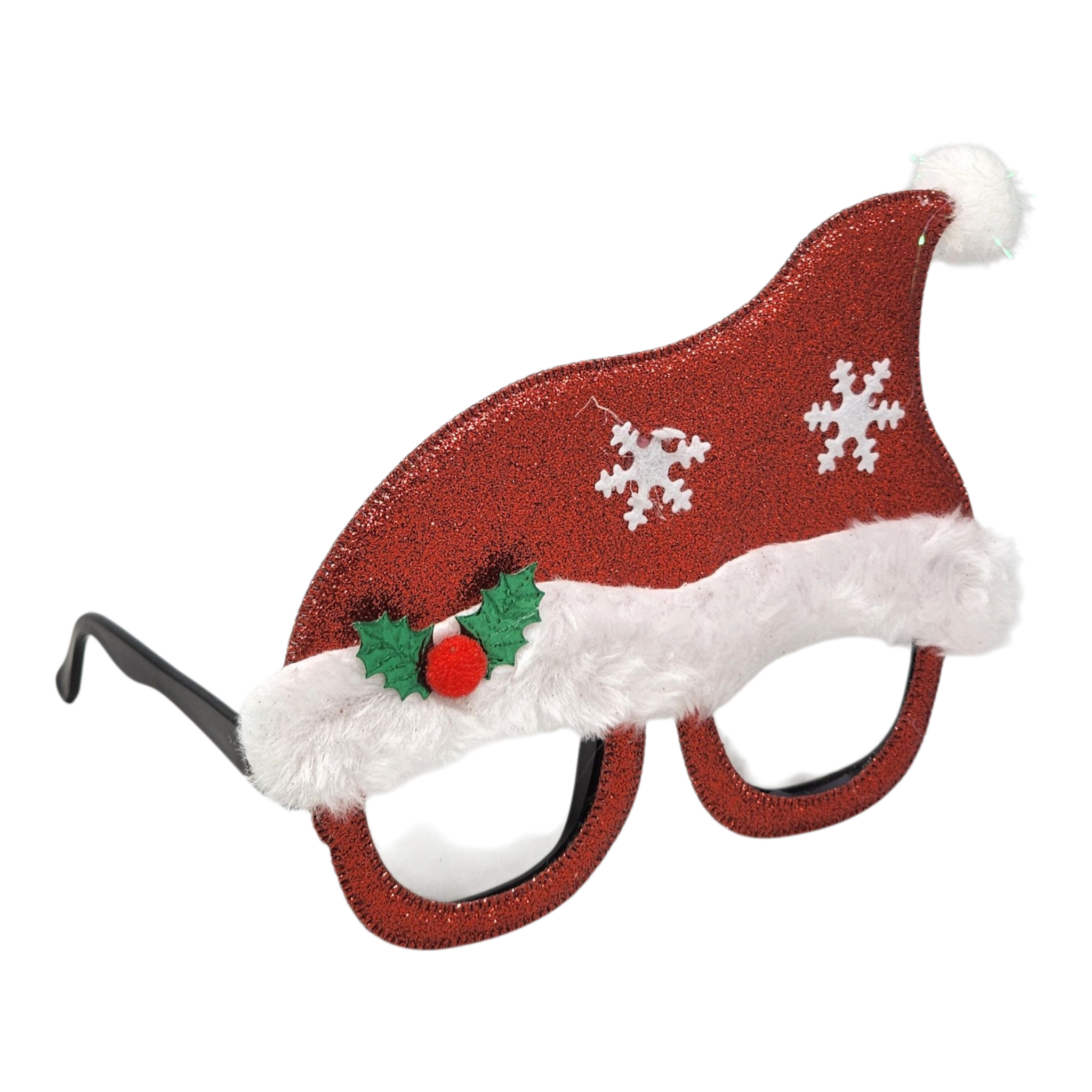 Santa Hat Glitter Glasses