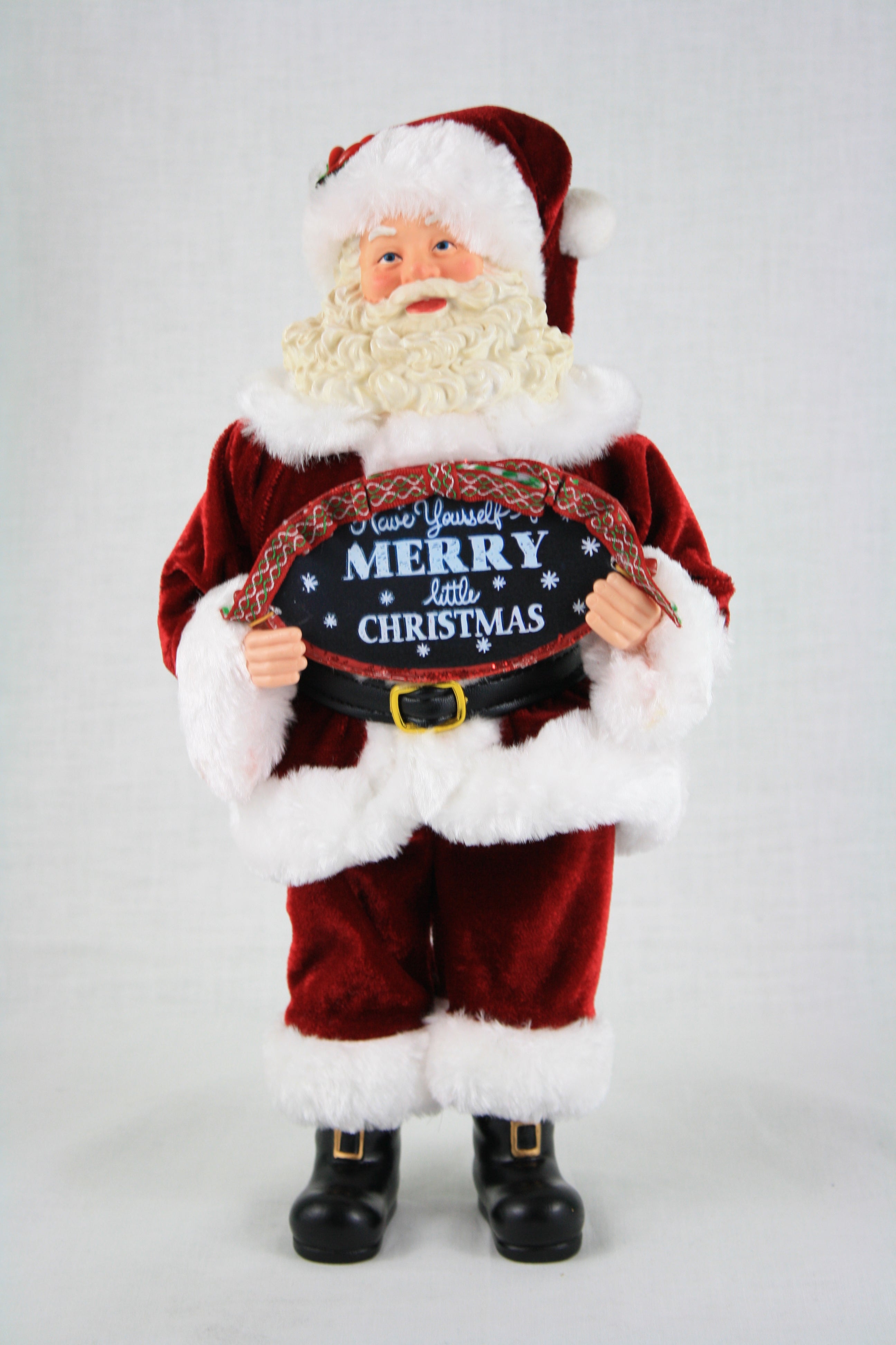 Santa Holding Merry Christmas Sign - 12 Inch