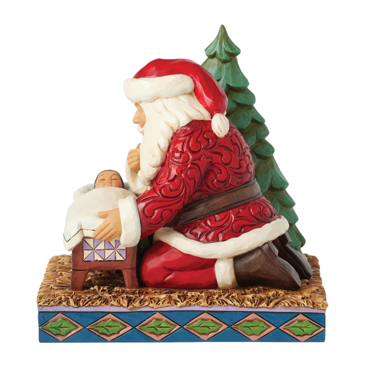 Santa Kneeling over Baby Jesus