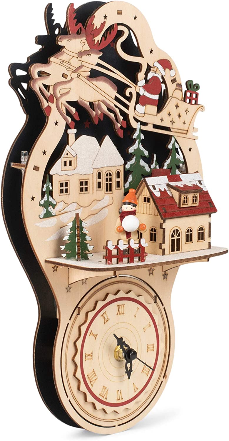 Santa Scene Wall Clock - 13 inch