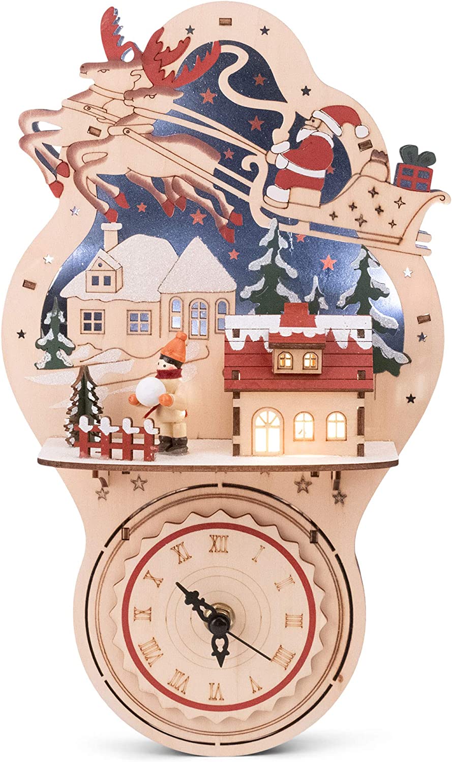 Santa Scene Wall Clock - 13 inch