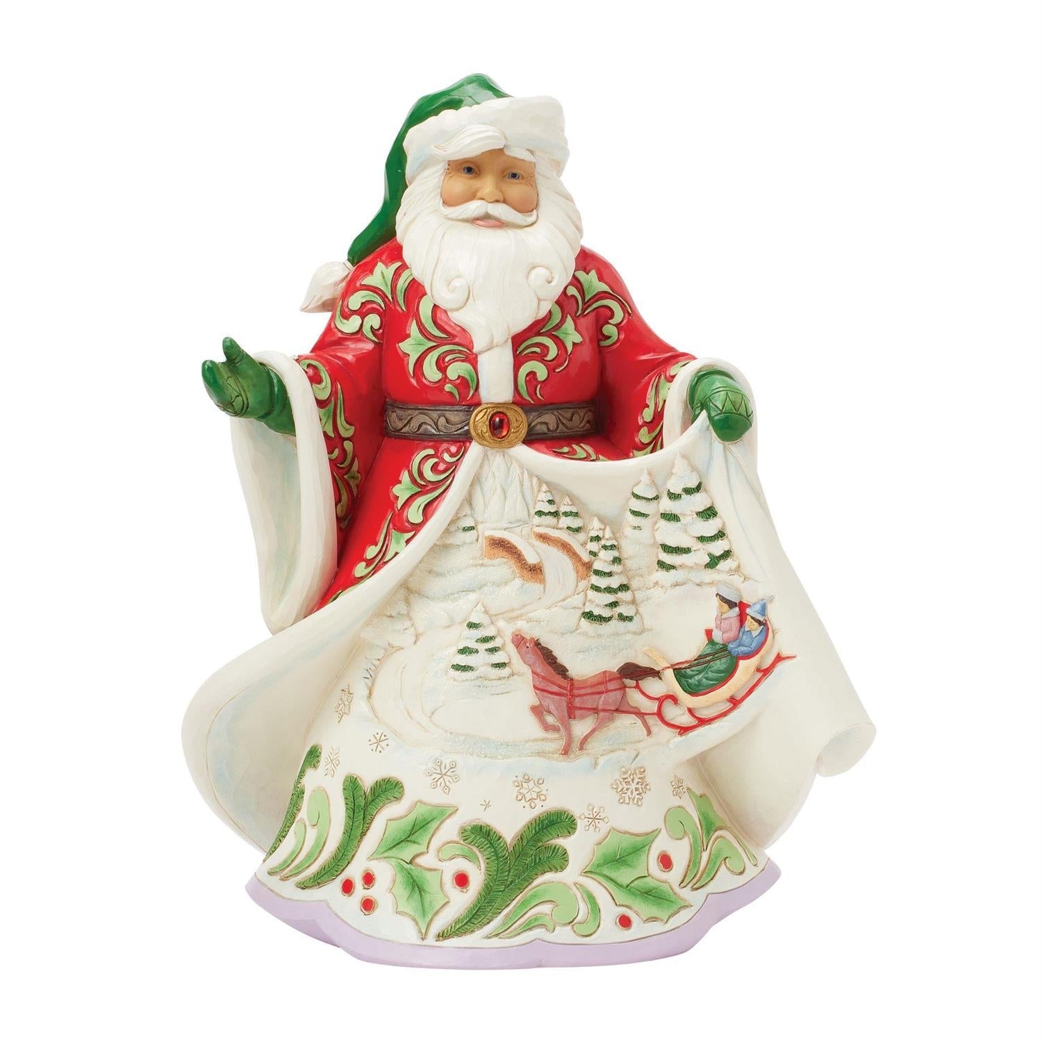 Santa Winter Scene Musical Figurine