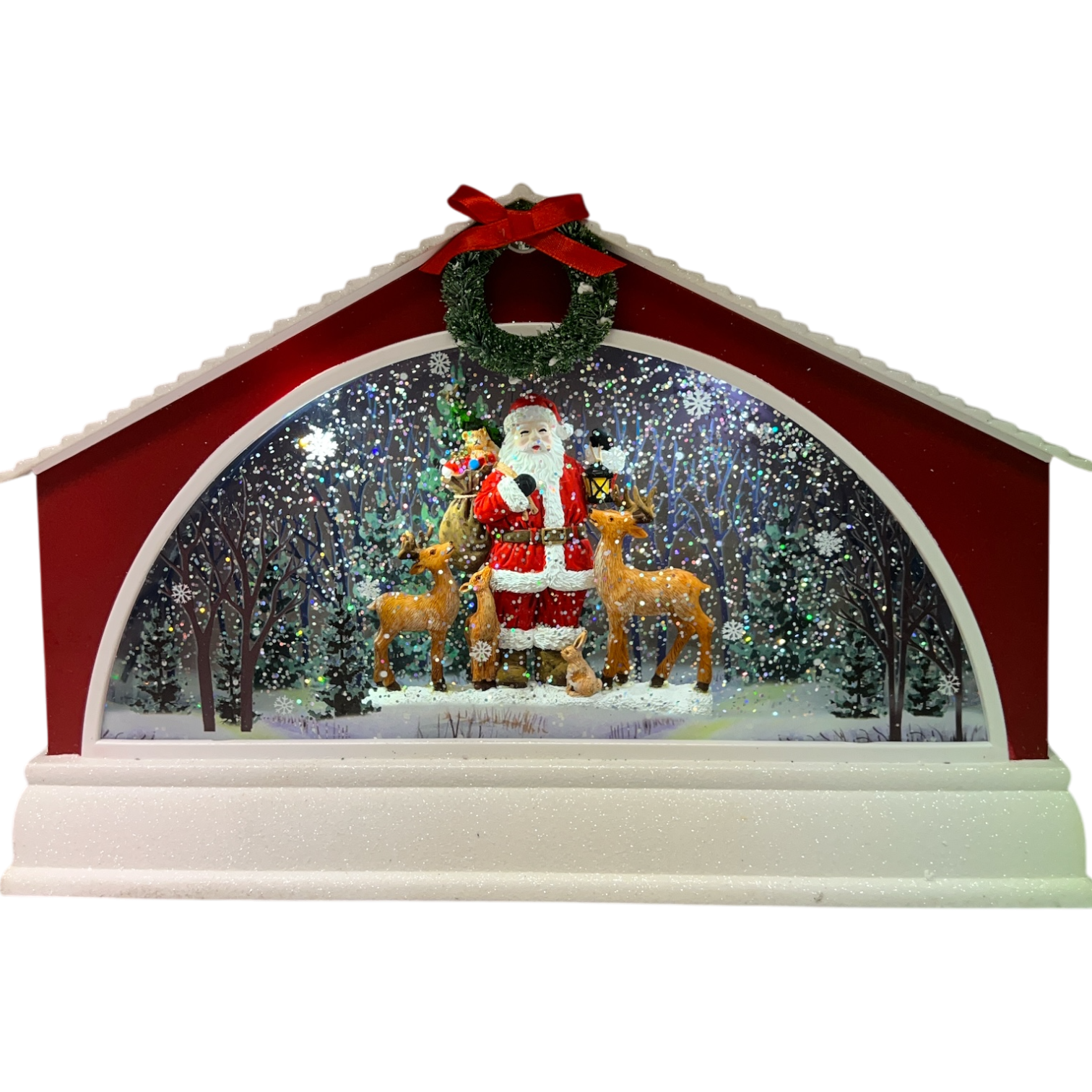 Santa and Reindeer Water Globe