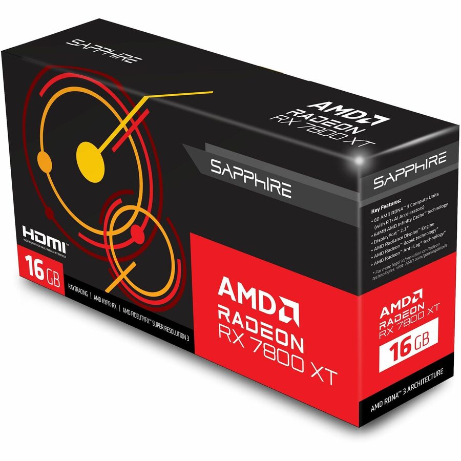 Sapphire AMD Radeon RX 7800 XT Graphic Card - 16 GB GDDR6