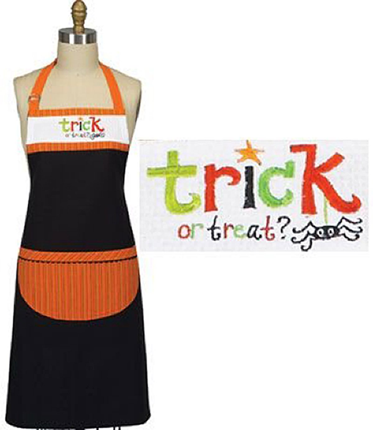 Sassy Sentiments Trick Or Treat Embroidered Chef Apron