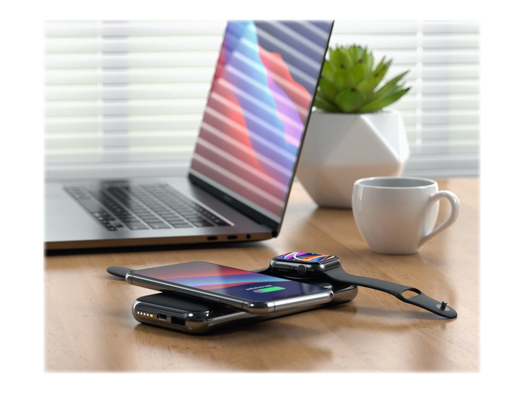 Satechi Quatro - Wireless power bank - 10000 mAh - 18 Watt - 2 output connectors (USB, 24 pin USB-C) - for Apple AirPods (wireless ST-UC10WPBM