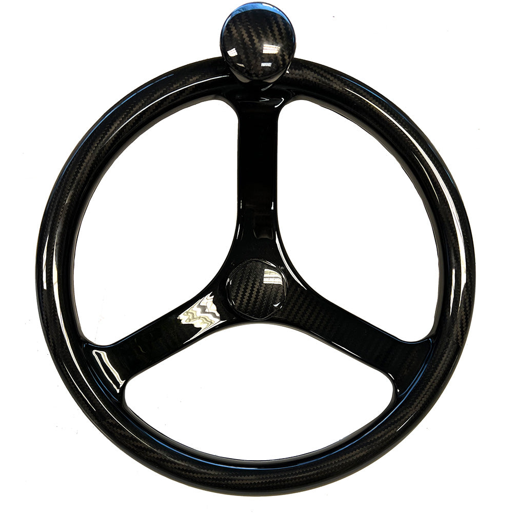 Schmitt Marine Carbon Fiber Primus Wheel w/Knob 13.5" w/Sanntoprene Finger Grip 3/4"