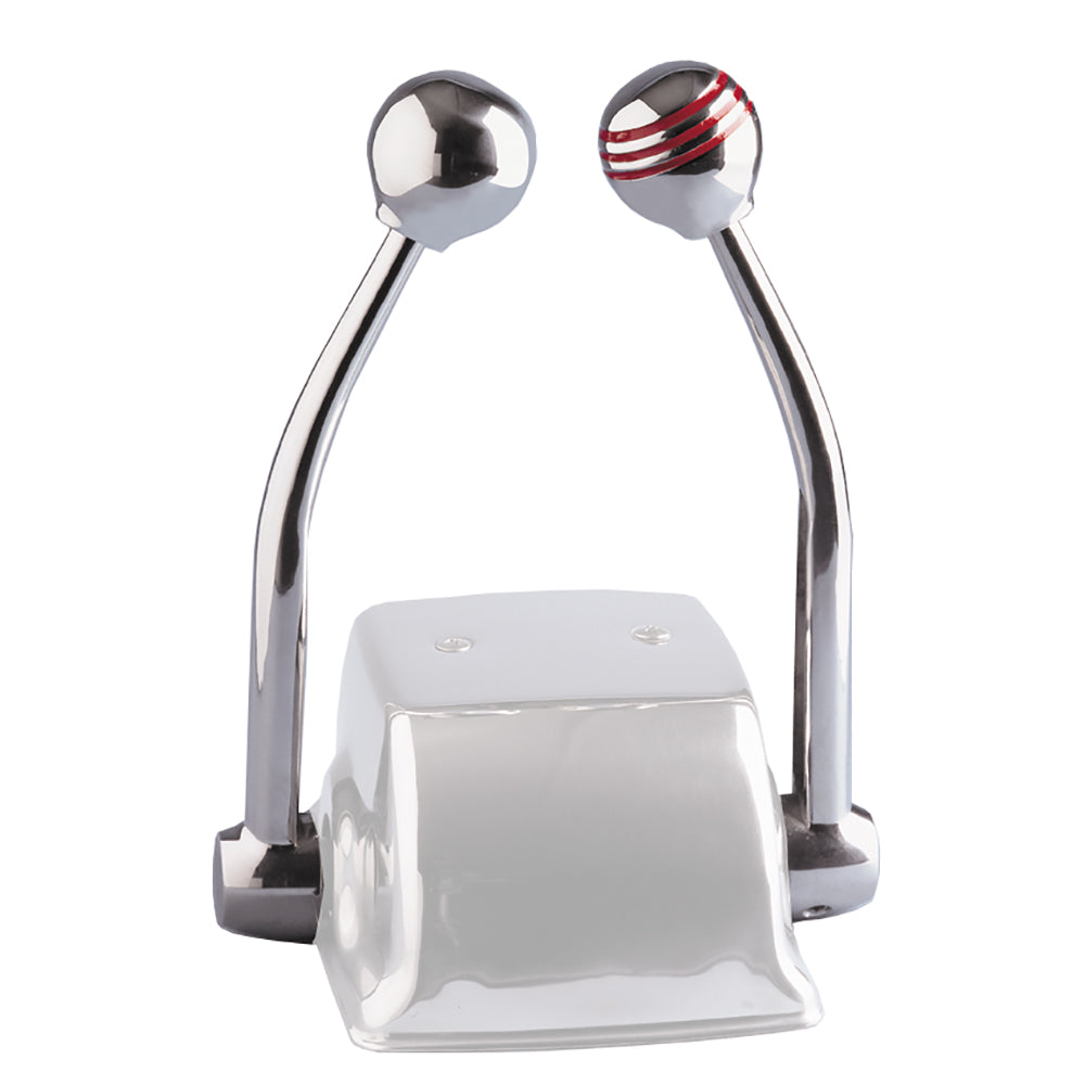 Schmitt Marine Standard Control Arm Set w/Red Throttle Knob &amp; Plain Shift Knob -