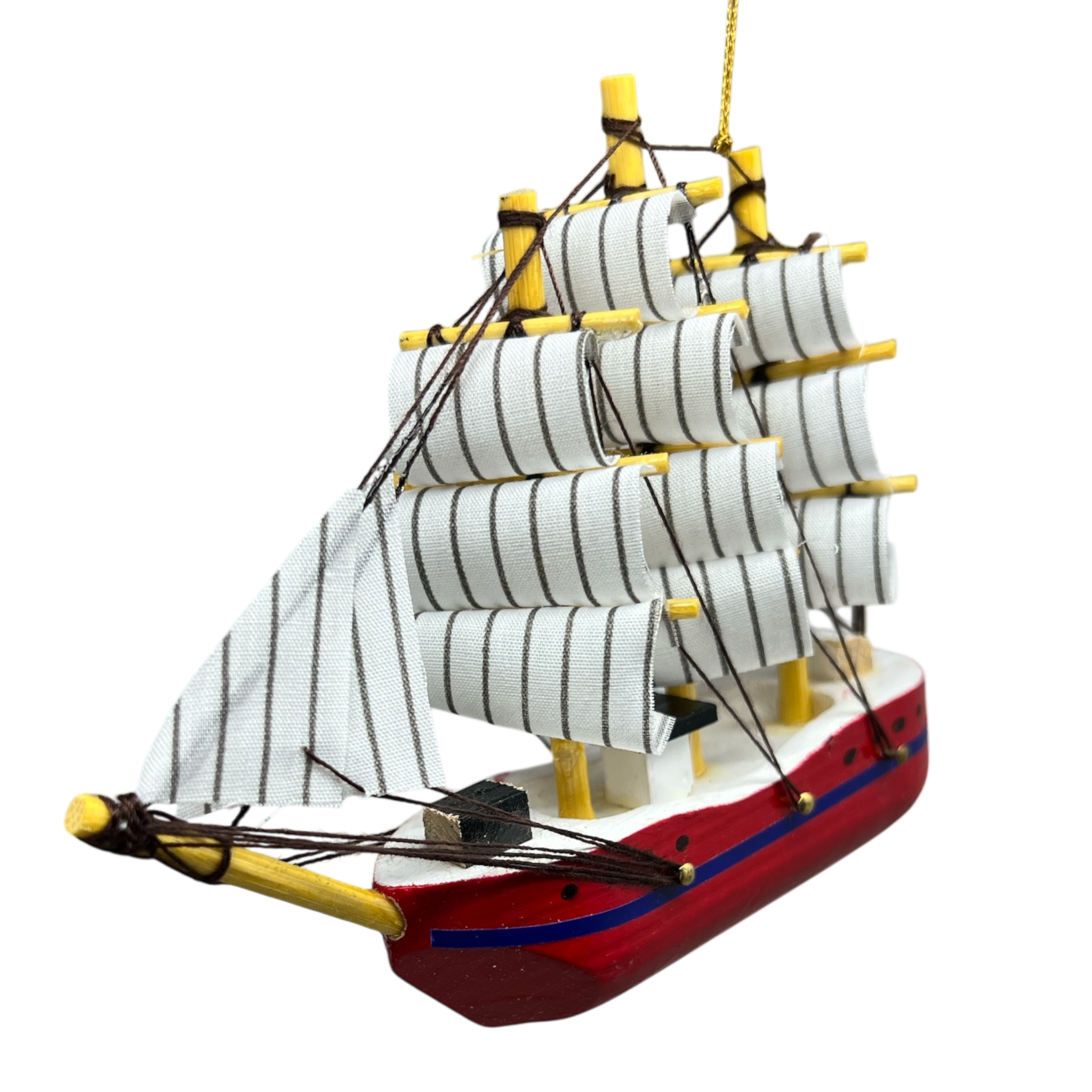 Schooner Red Boat Ornament