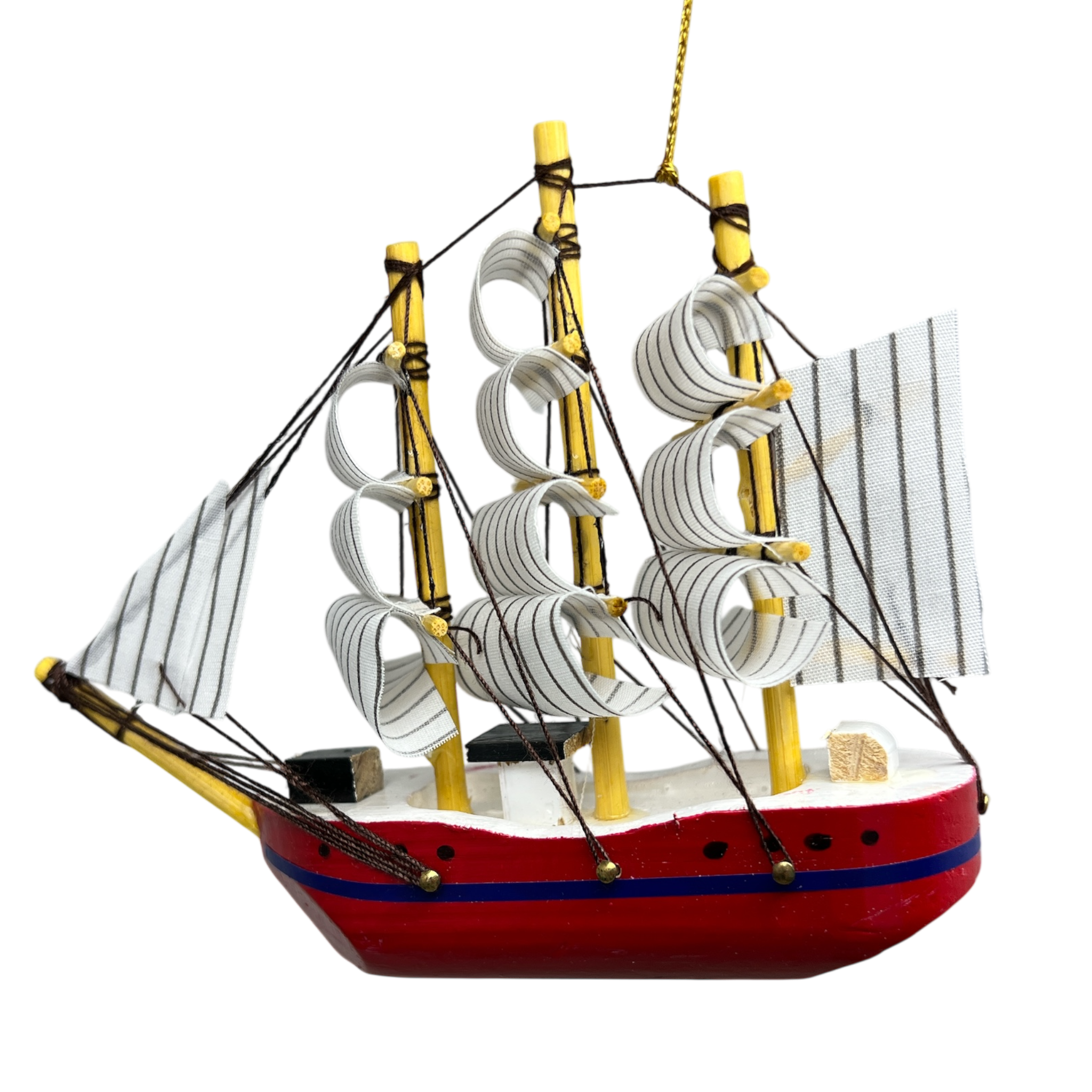 Schooner Red Boat Ornament