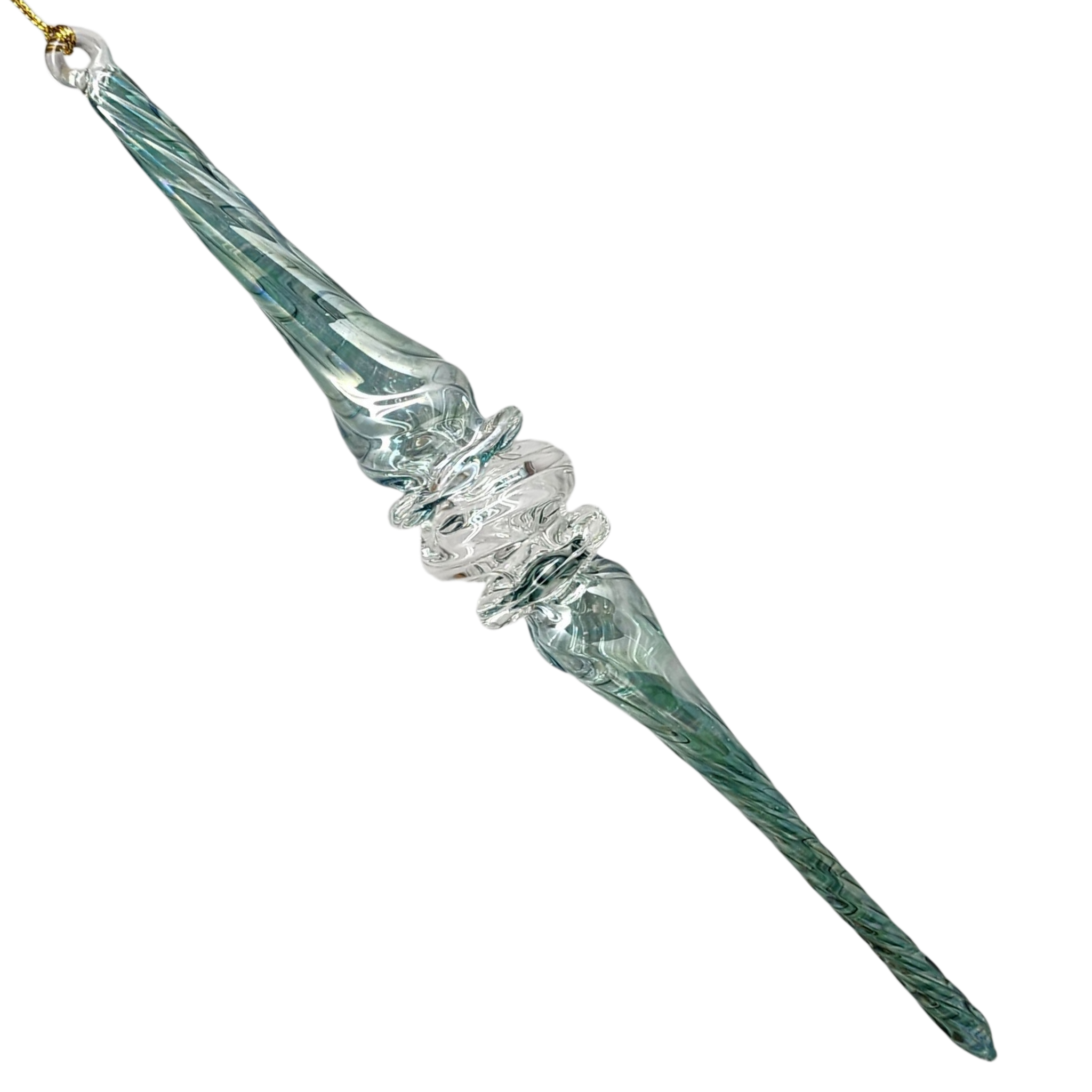 Seafoam Spiral Icicle Ornament
