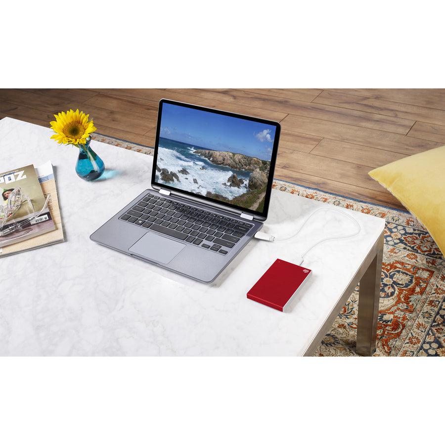 Seagate 1Tb Backup Plus Slim Portable External Hard Drive Usb 3.0 Sthn1000403 Red + 1Yr Mylio Create + 2Mo Adobe Cc Photography