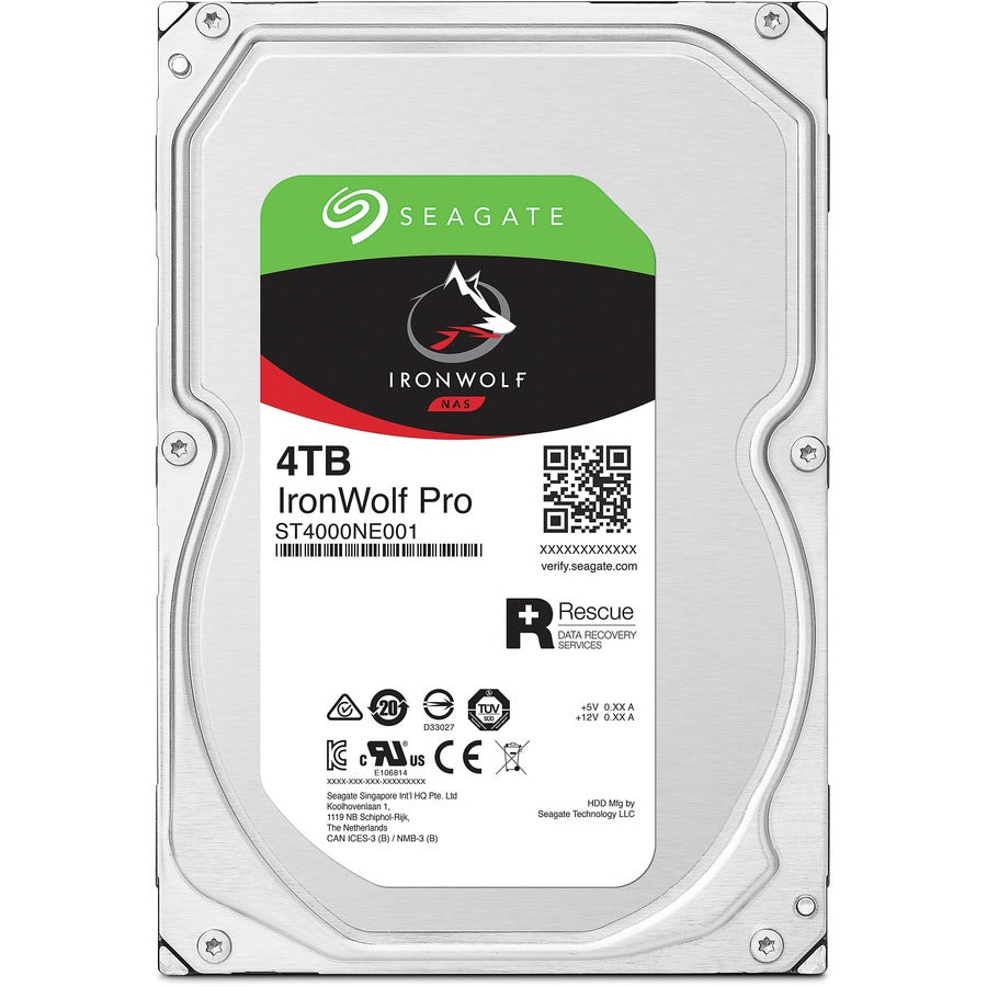 Seagate IronWolf Pro ST4000NE001 4 TB Hard Drive - 3.5 Internal - SATA (SATA/600) - Conventional Magnetic Recording (CMR) Method"