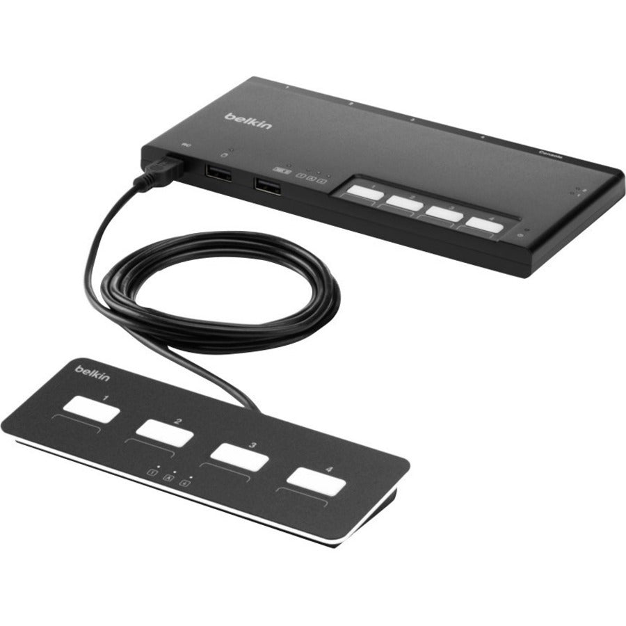 Secure KVM Switch - 4-Port Modular NIAP PP 4.0 TAA Compliant KVM | Belkin F1DN104MOD-BA-4