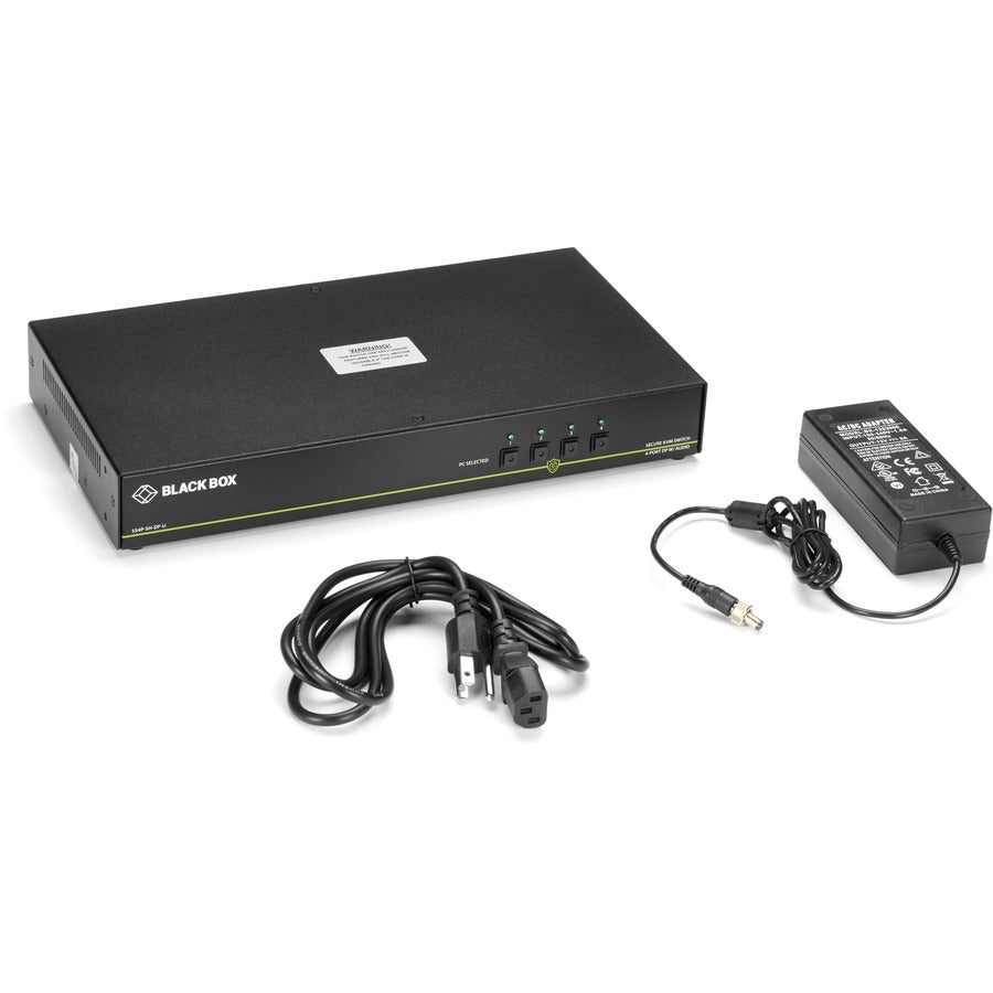 Secure KVM Switch - NIAP 3.0 4-Port DisplayPort Single-Head | Black Box SS4P-SH-DP-U