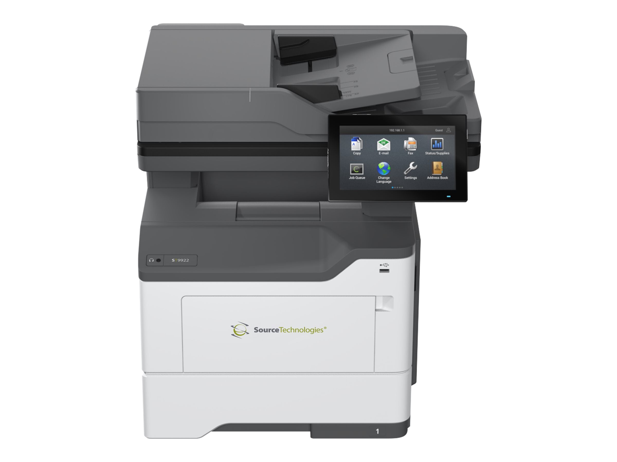 Secure MICR ST9922 - Multifunction printer - B/W - laser - up to 50 ppm (printing) - 650 sheets - USB 2.0, Gigabit LAN, USB host DA01-0000000