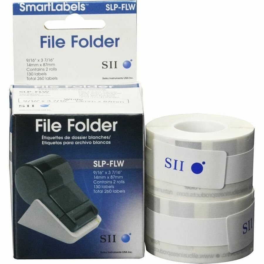 Seiko SLP-FLB White/Blue File Folder Labels SLP-FLW