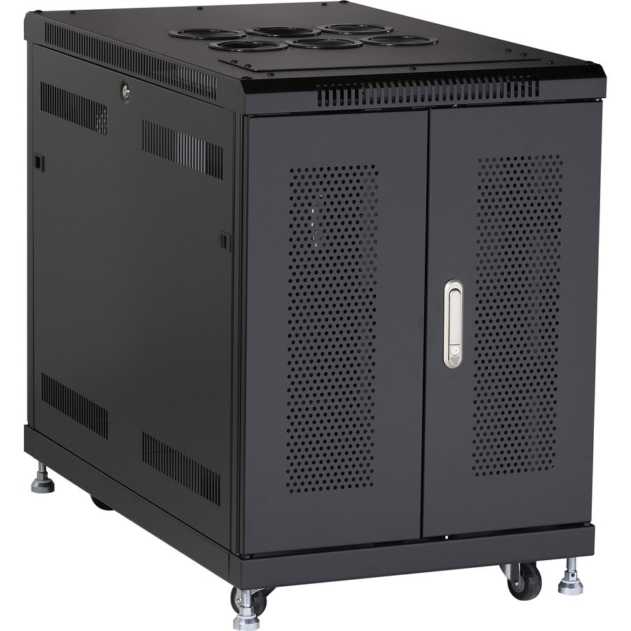 Server Cabinet 15U Tempered Glass Door - Black Box Select Network Rack | TecISoft RM2510A