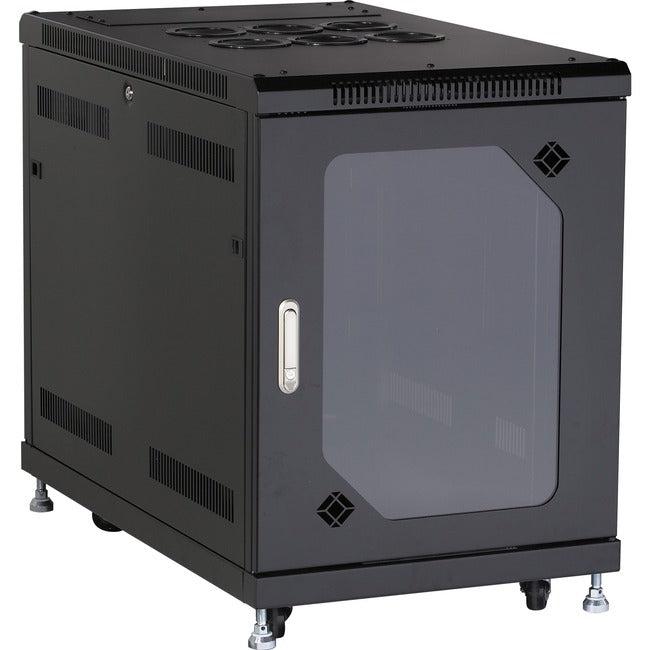 Server Cabinet 15U Tempered Glass Door - Black Box Select Network Rack | TecISoft RM2510A