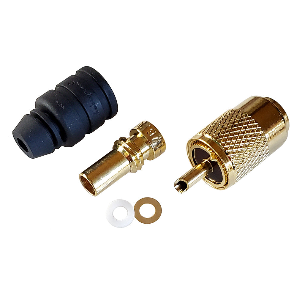 Shakespeare PL-259-8X-G Solder-Type Connector w/UG176 Adapter & DooDad&reg Cable Strain
