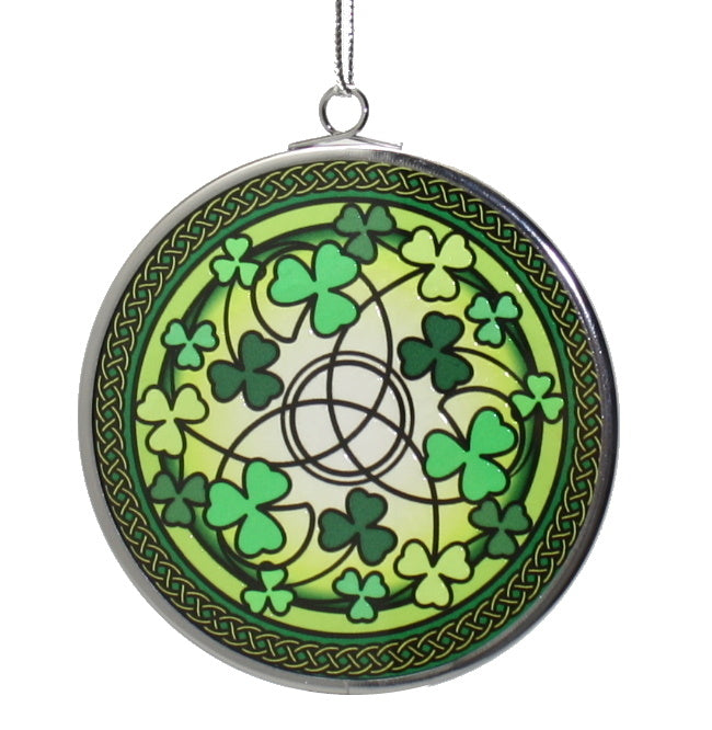 Shamrock Stained Glass Ornament -