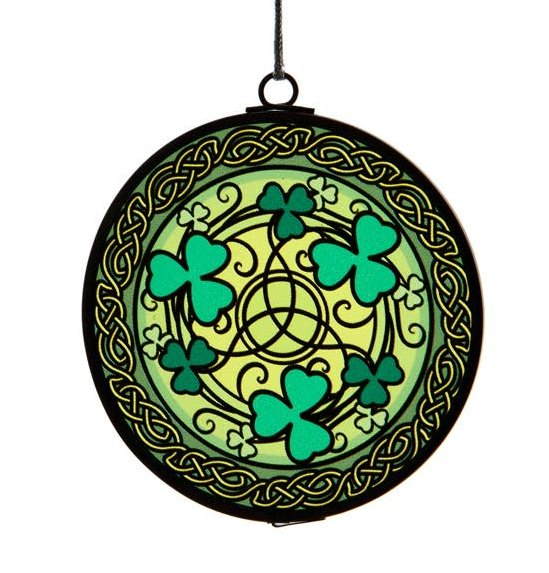 Shamrock Stained Glass Ornament -